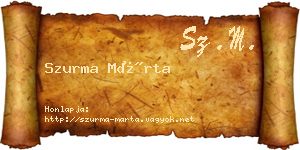 Szurma Márta névjegykártya