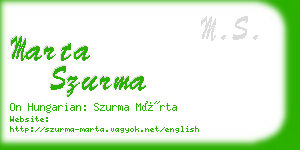 marta szurma business card